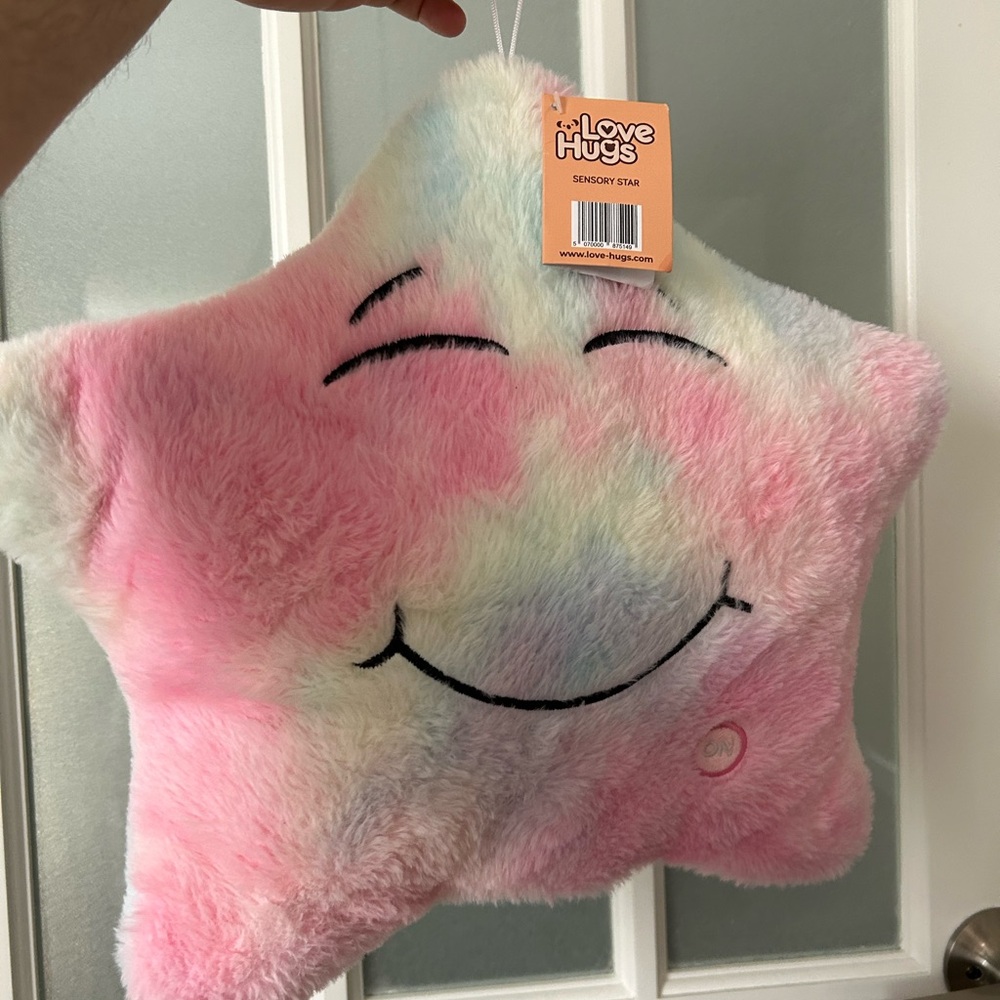 Love Hugs Sensory Star Plush - Pastel Rainbow Pink